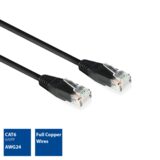 ACT Black 15 meter U/UTP, CAT6 patch cable with RJ45 connectors, Zip Bag