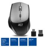ACT Draadloze dual-connect muis, 1000 tot 2400 dpi met stille klik, zwart