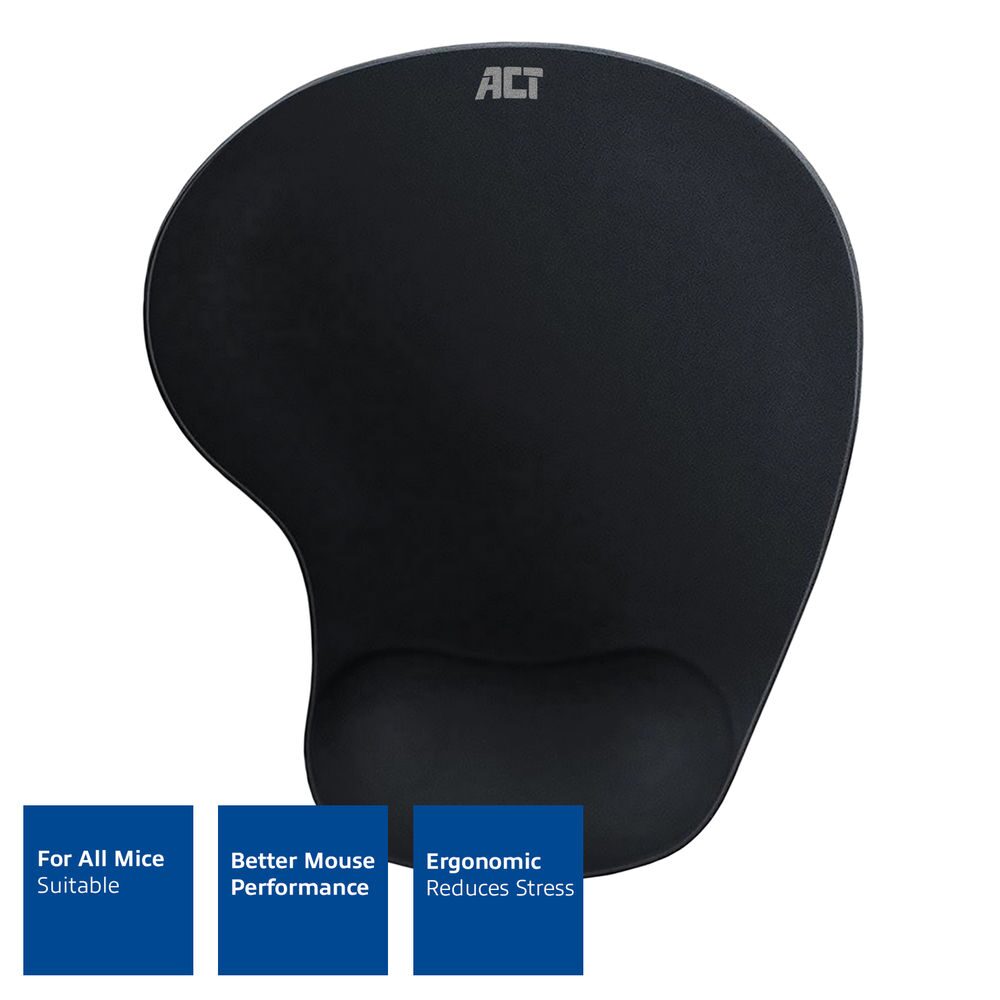 ACT Ergonomic mouse pad with wrist rest, black