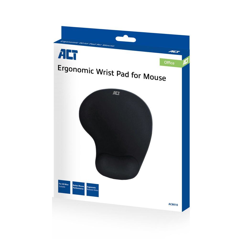 ACT Ergonomic mouse pad with wrist rest, black