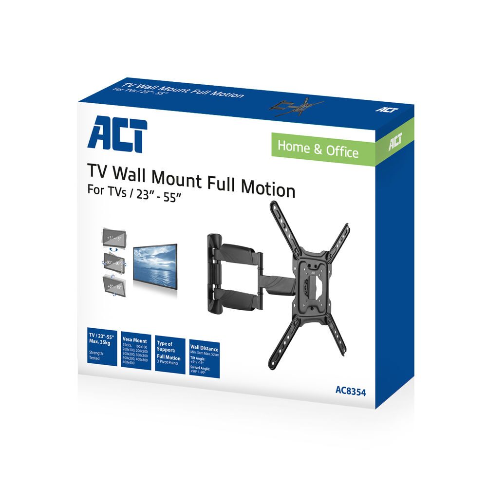 ACT Full motion TV en monitor wandsteun, 23" tot 55", VESA