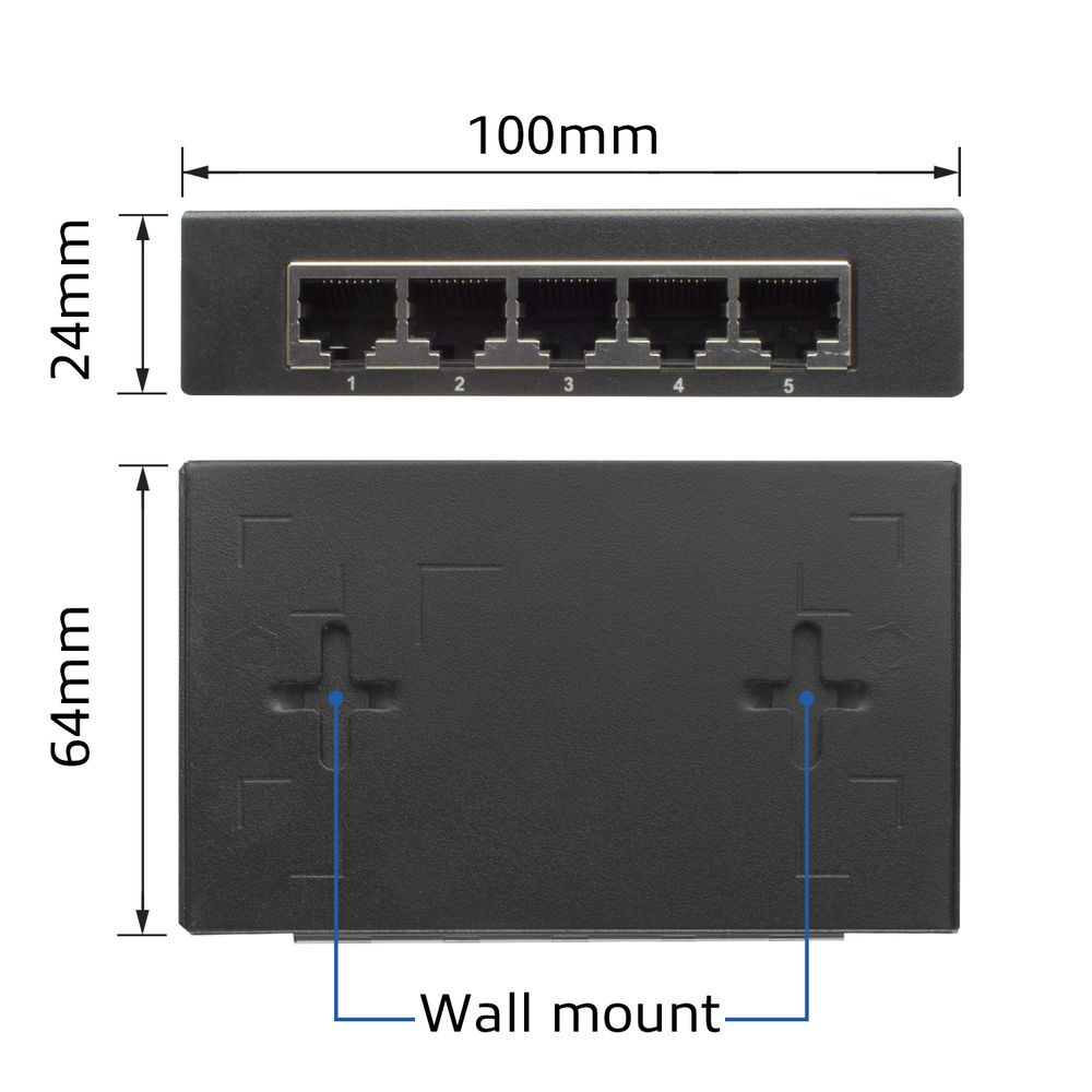 ACT 5-PORT GIGABIT ETHERNET SWITCH METAL